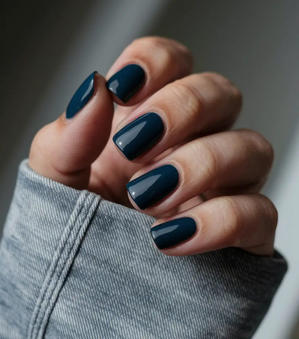 fall color nails Midnight Blue for Fall’s Moody Moments