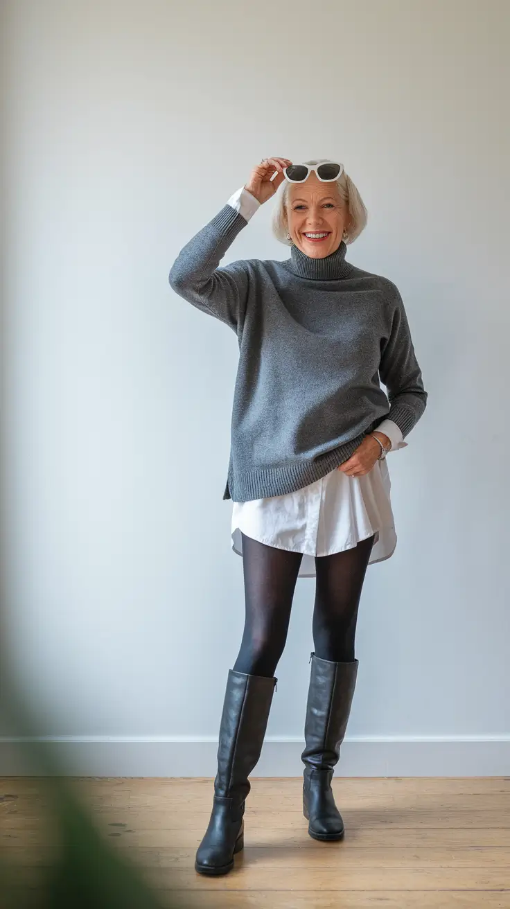 fall fashion outfits women over 60 casual winter Layered Simplicity with a Twist
