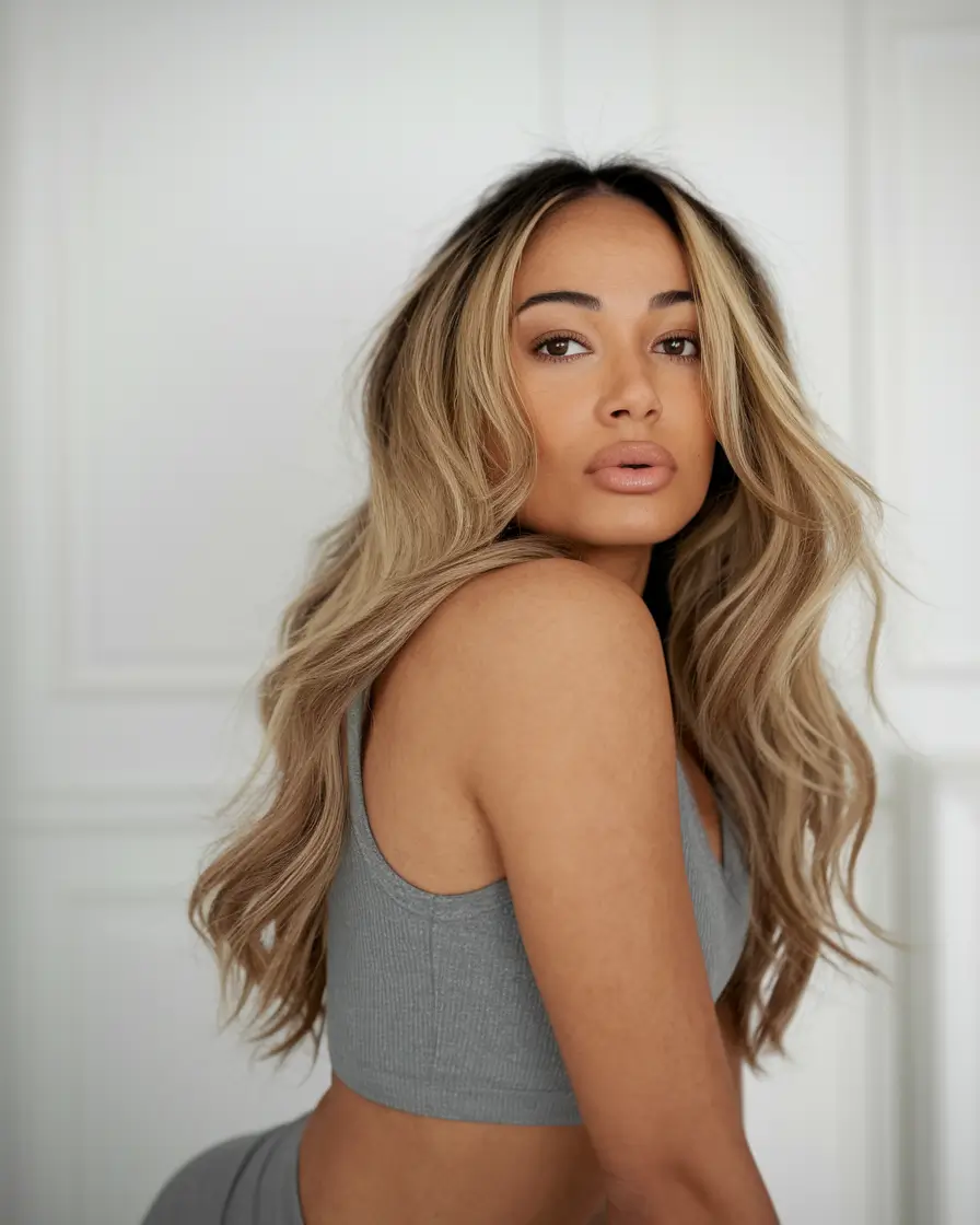 fall hair color for brown skin 2025 Vanilla Blonde for That Golden Glow