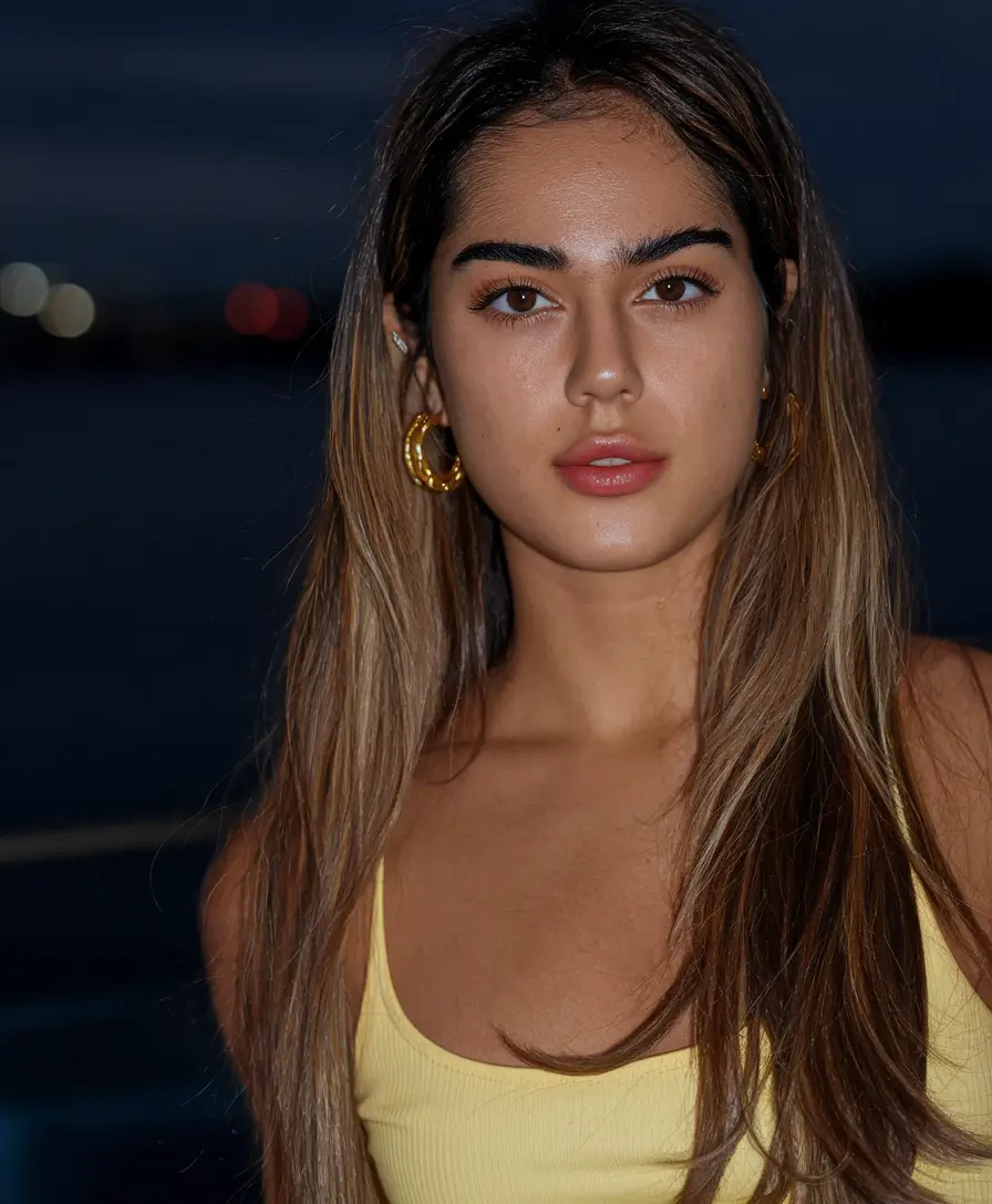hair color for brown skin 2025 Soft Beige Balayage on Straight Indian-Inspired Length