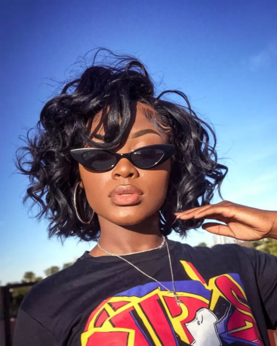 fall hair color black women+Midnight Curls with Tousled Texture