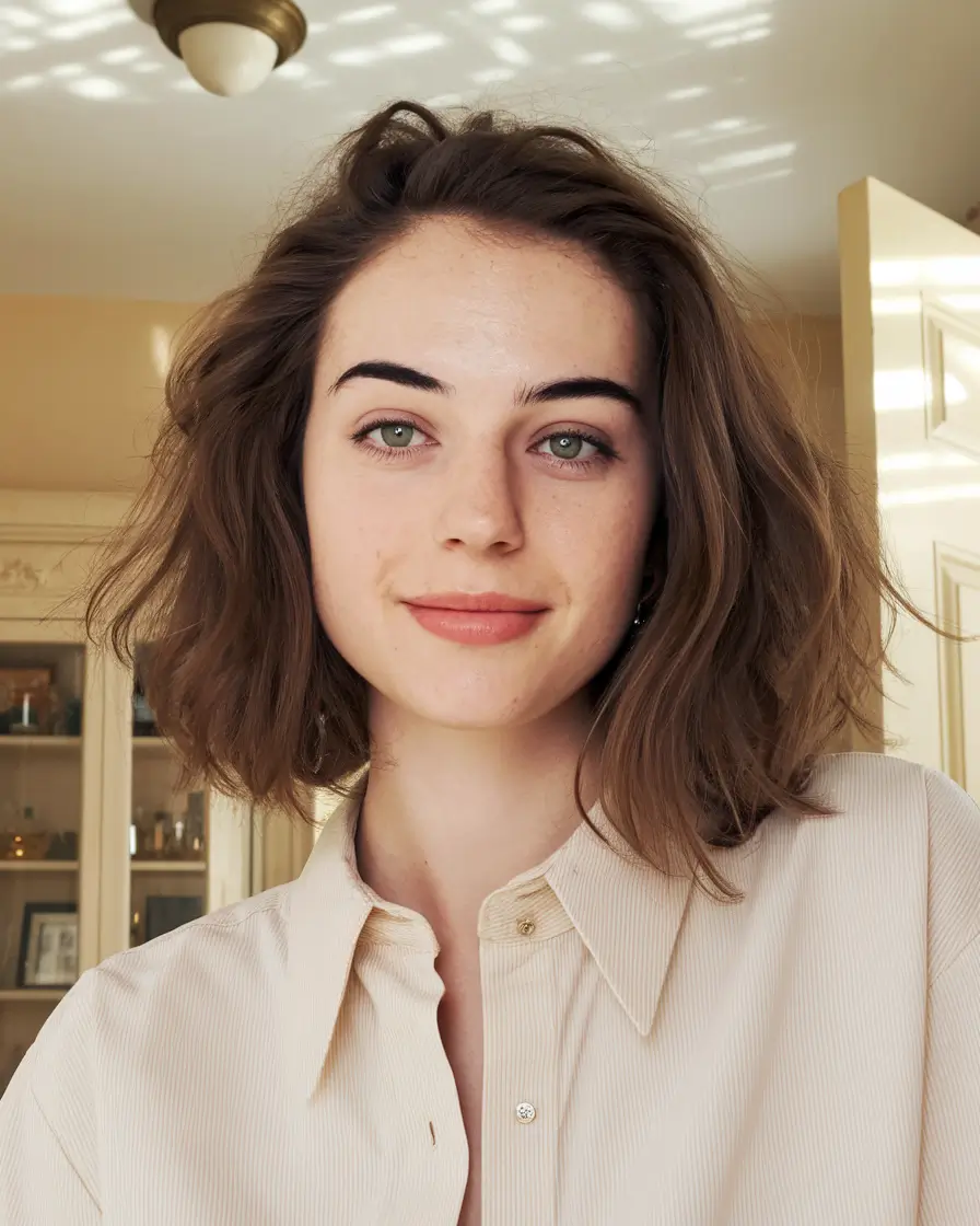 medium haircuts for chubby faces Volumized Bedhead Bob