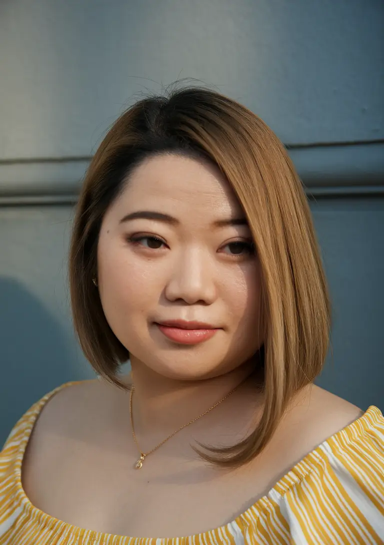 fall haircuts 2025 chubby face Sleek A-Line Lob with a Deep Side Part