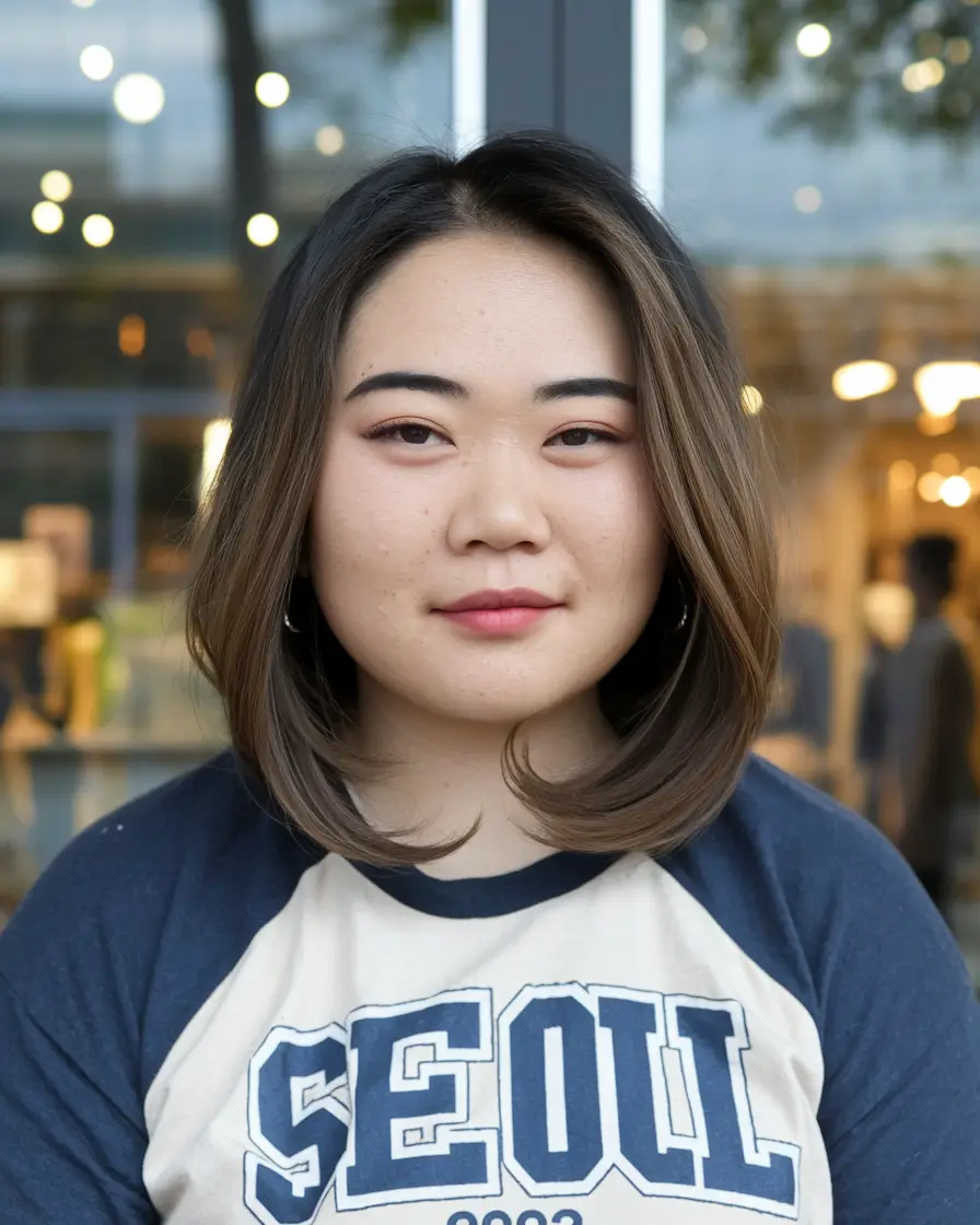 haircuts for chubby faces Soft Volume Layers with a Polished Flip