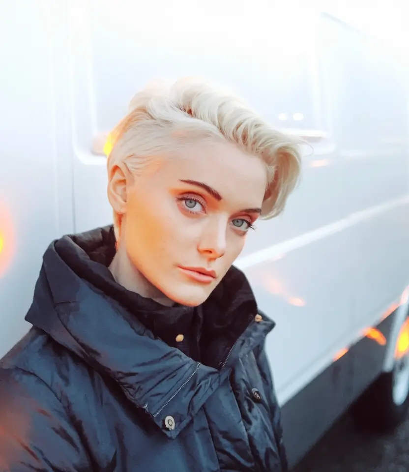september haircut Bleached Pixie with Undercut Detail