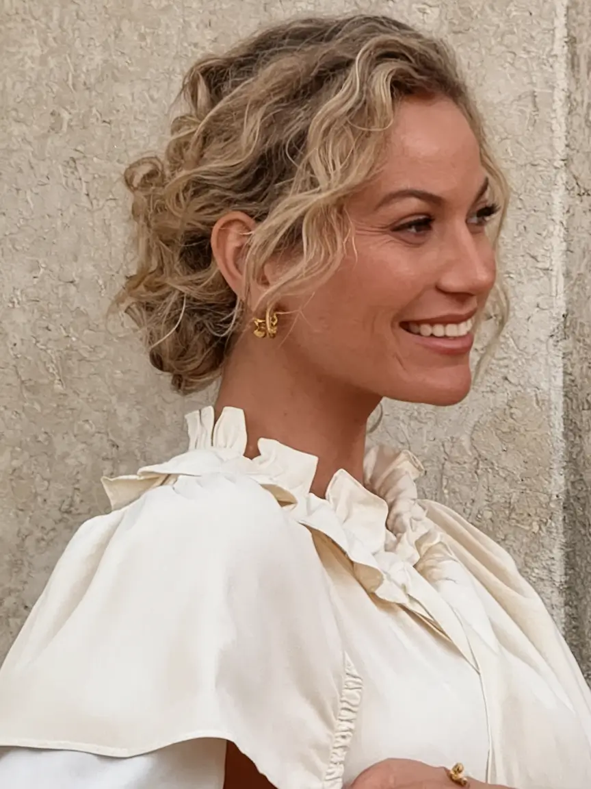 september hairstyles Romantic Textured Chignon with Curls