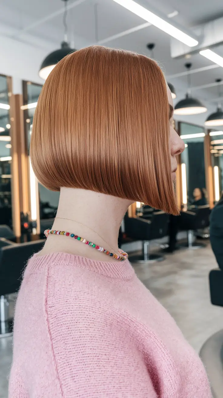 september haircut Blunt Precision Bob in Ginger Blonde