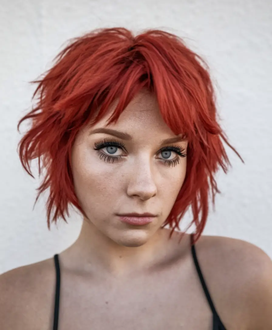 september haircut Messy Red Shag With Firecracker Energy