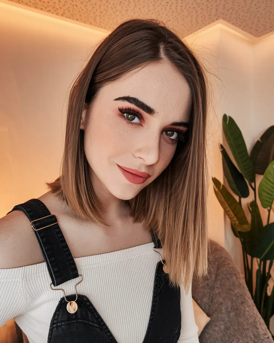 september haircut Face-Framing Lob with Straight Ends