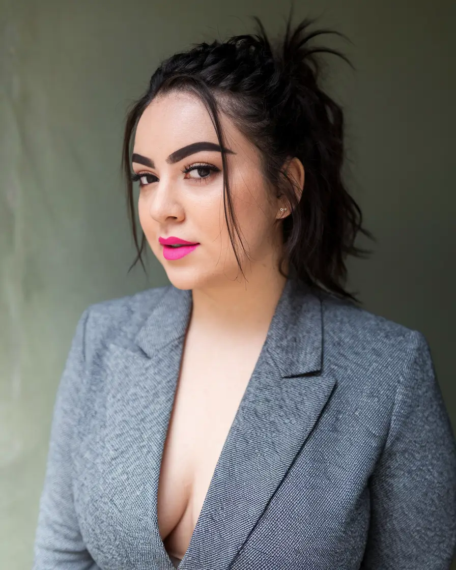 Fall haircut plus size women Textured Half-Up High Pony with Braided Crown