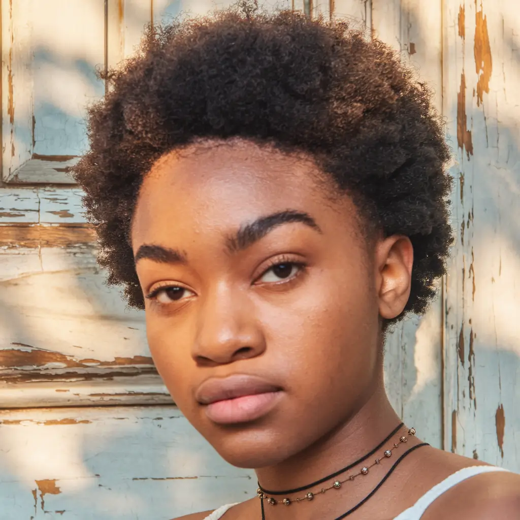 fall hairstyle black women Natural Tapered Fro with Soft Shape