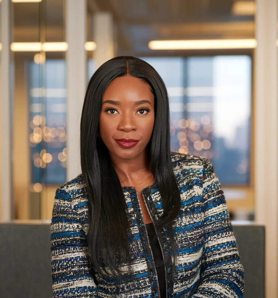 fall hairstyle black women Silky Straight with a Power Finish