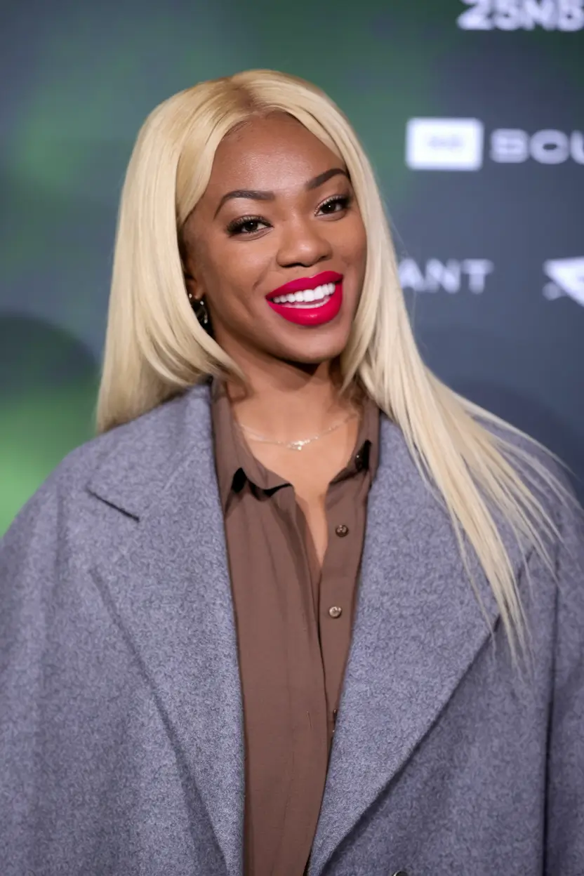 fall hairstyle black women Platinum Blonde Straight with Drama