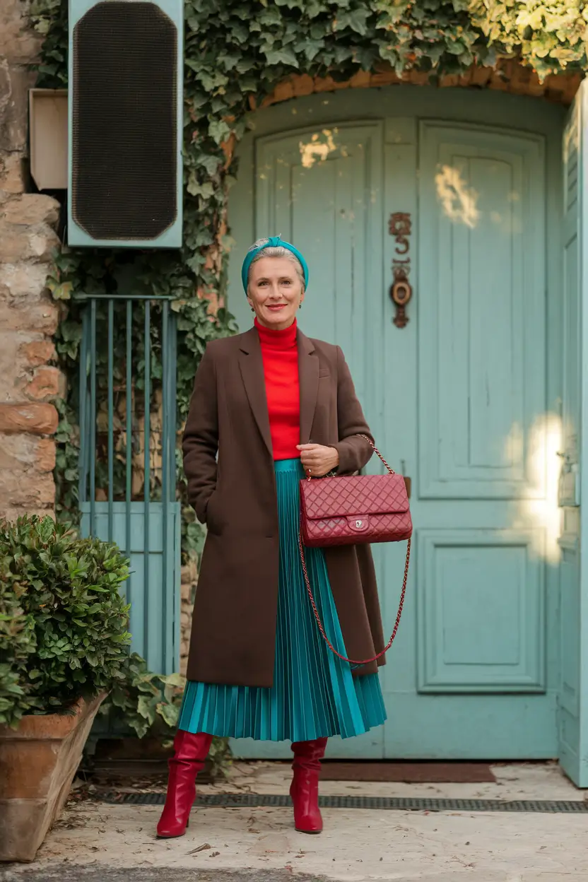 fall outfits for women over 50 classy Color Blocking with Confidence: Jewel Tones Done Right
