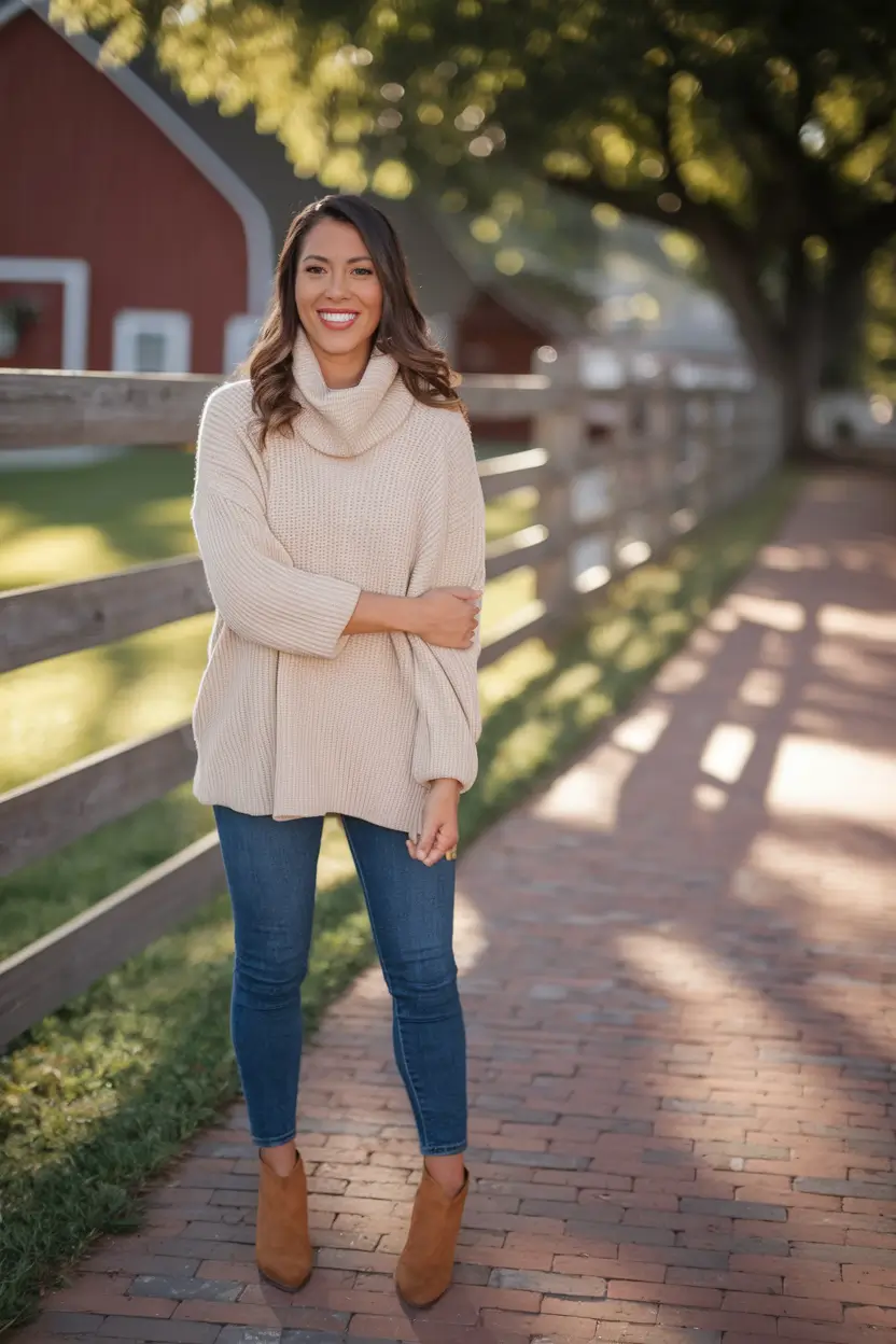 fall outfits for women over 50 casual Cozy Neutrals on the Farm: Effortless for Casual Mornings