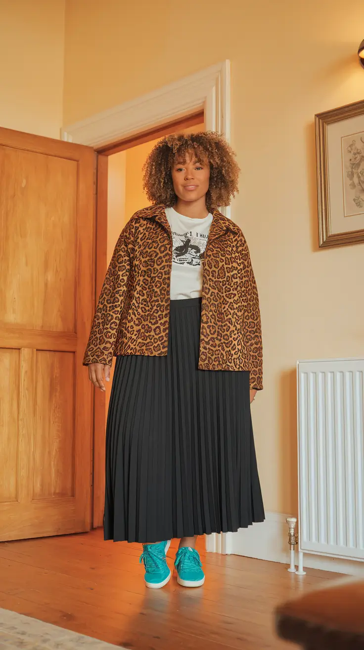 curvy fall outfits party Retro Jungle with a Punk Pleat