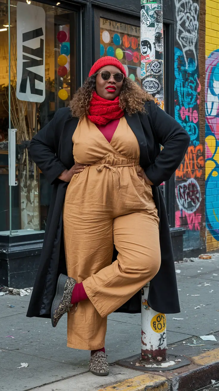 curvy fall outfits night Layers on Layers with Fall’s Softest Jumpsuit