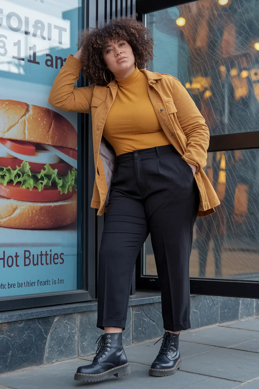 curvy fall outfits 2025 Mustard Magic & City Mood
