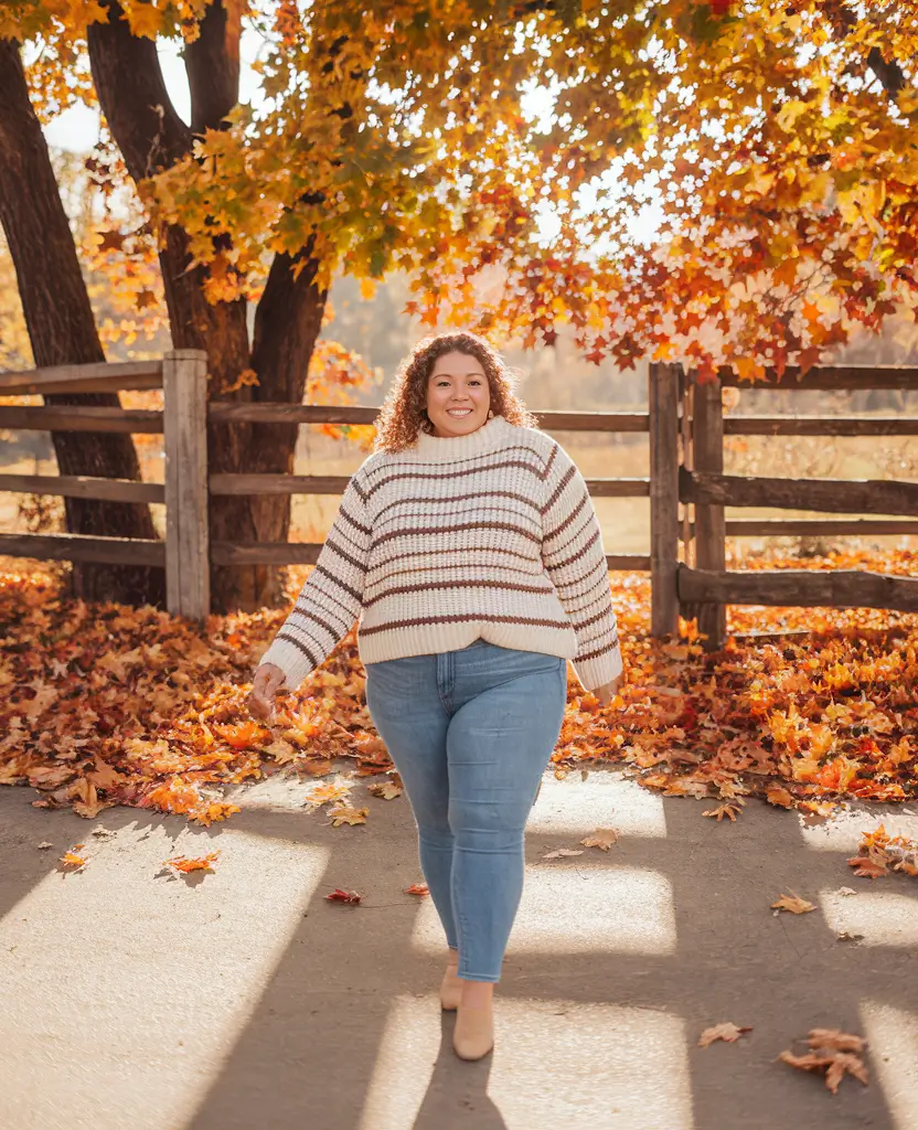 curvy fall outfits casual Falling Leaves, Cozy Vibes