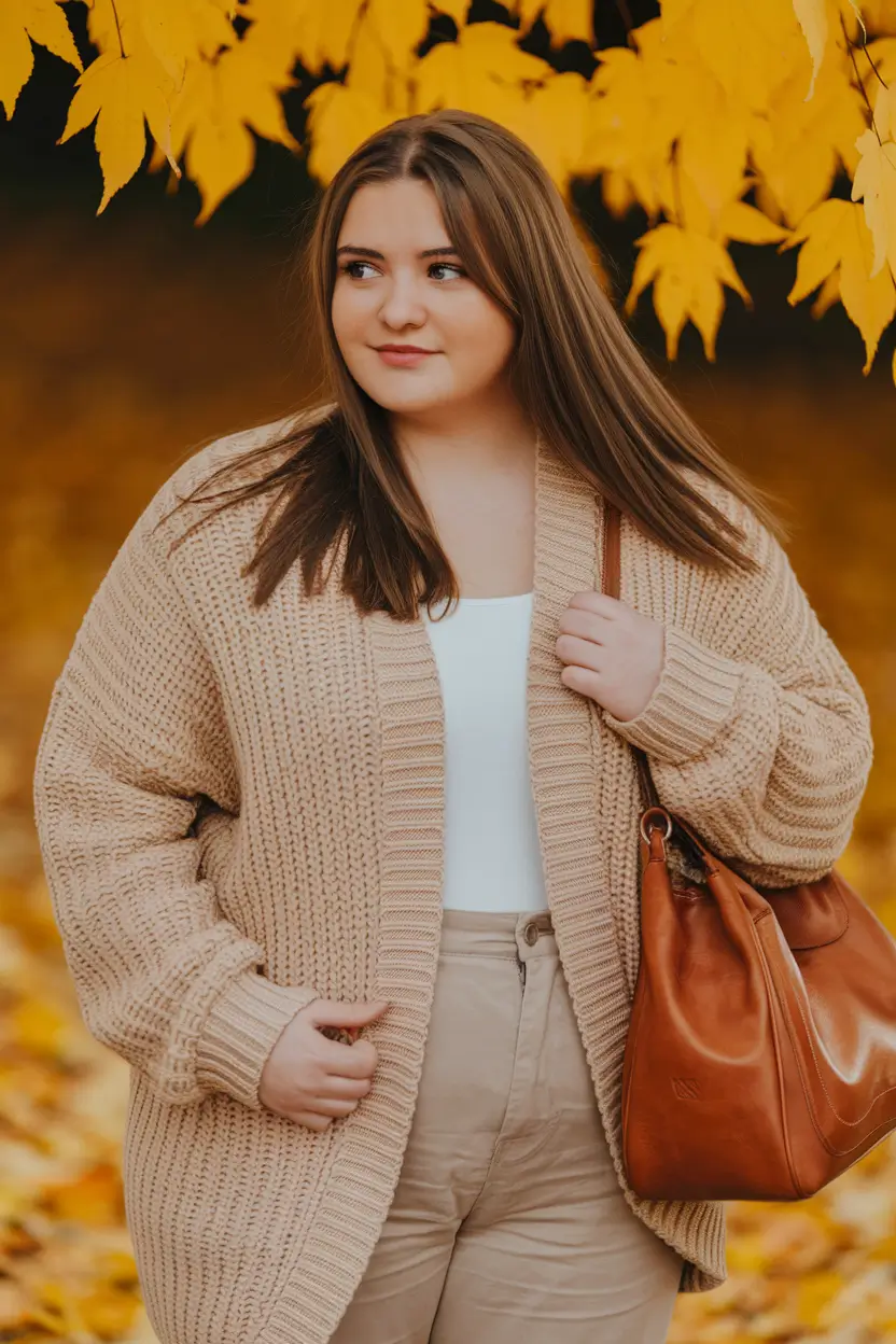fall plus size capsule wardrobe ideas 2025 Golden Neutrals for Casual Fall Days