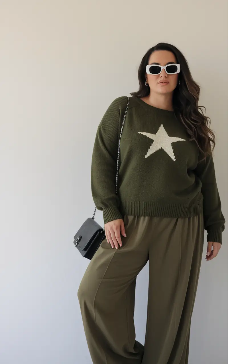 fall plus size capsule wardrobe Utility Green, But Make It Statement