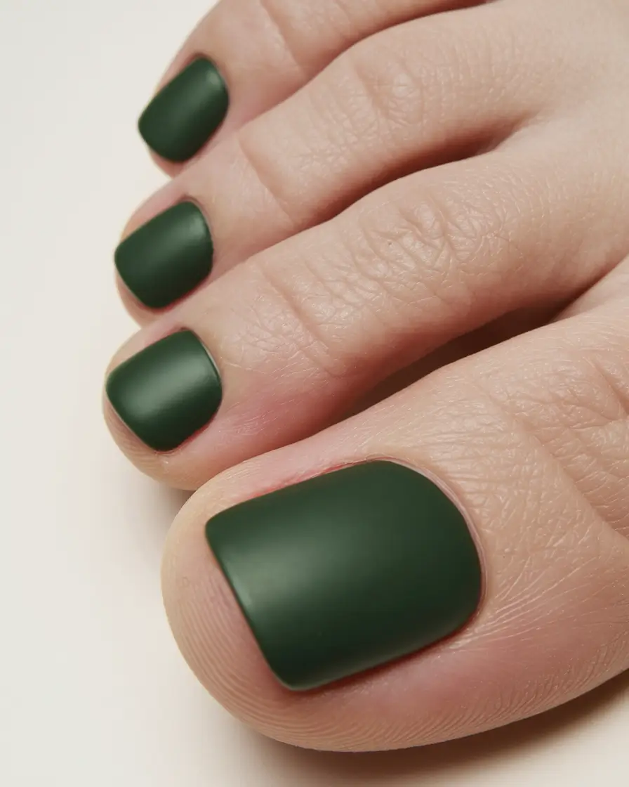 fall toe nail colors 2025 autumn pedicure green