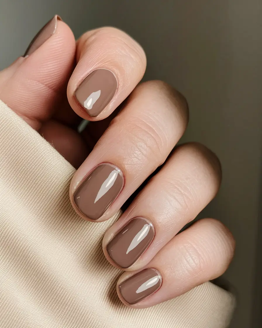 september nails color fall short square Warm Mocha Neutrals That Go with Everything