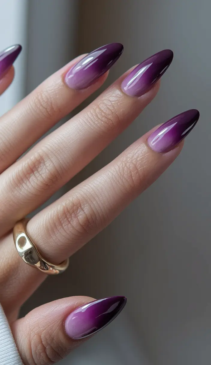 september nails color gel Dark Plum Ombre That Screams September