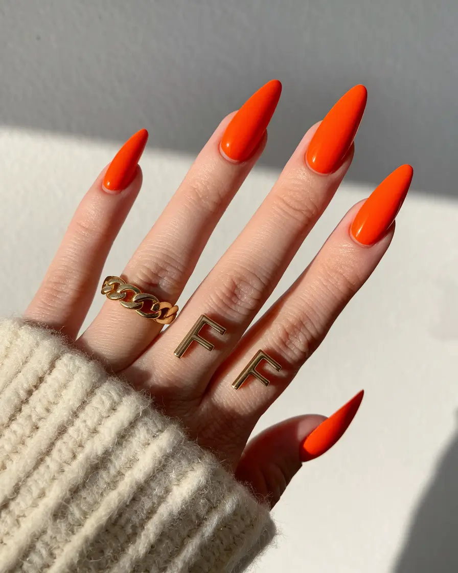 september nails color dnd Fire Orange Claws for the Bold
