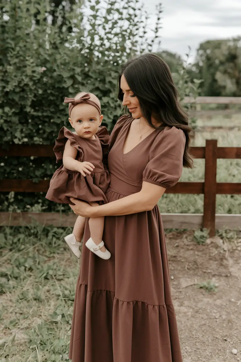 fall family photo outfits 2025 Matching in Soft Plum Tones