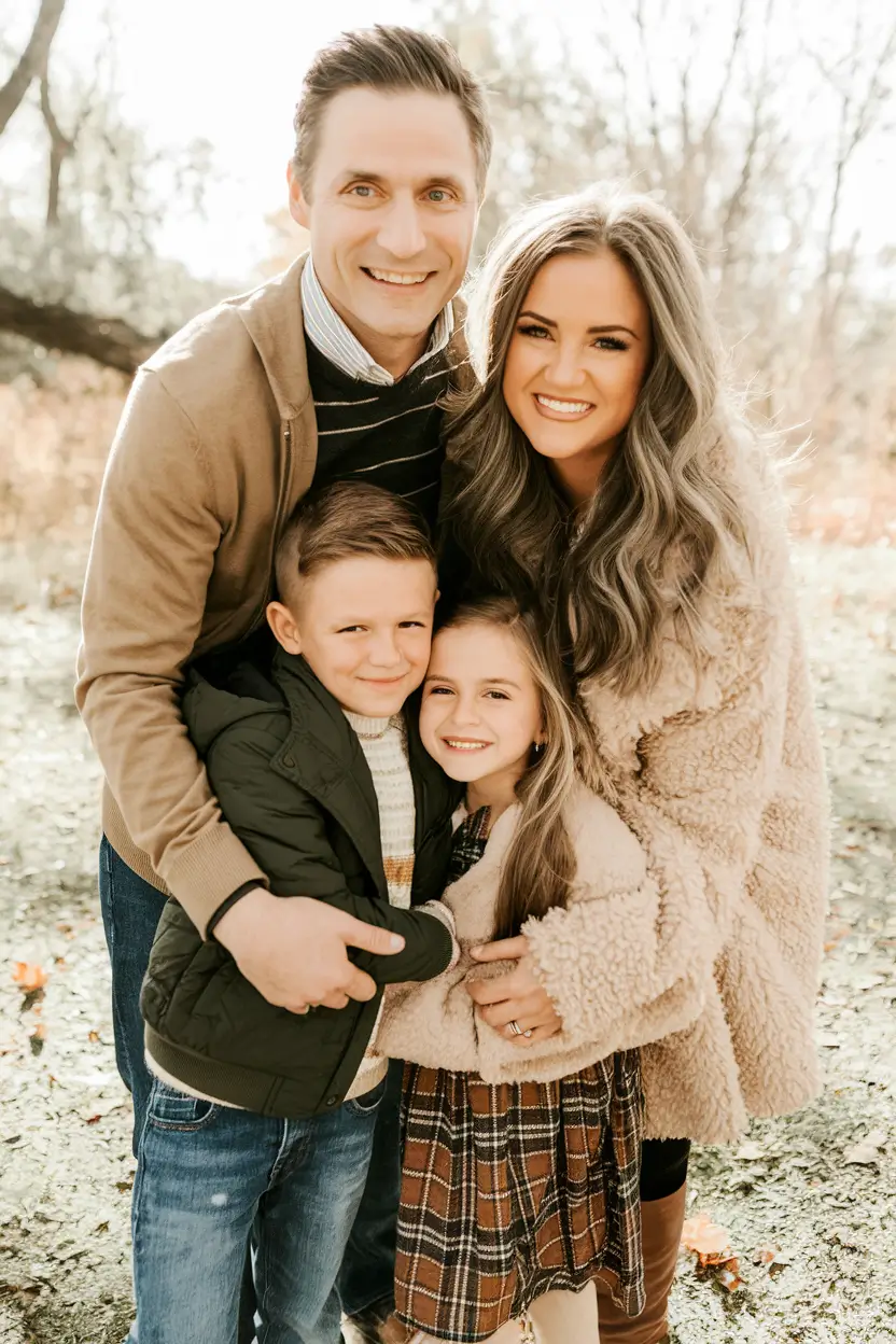 fall family photo outfits 2025 Warm Tones and Sherpa for a Radiant Fall Glow