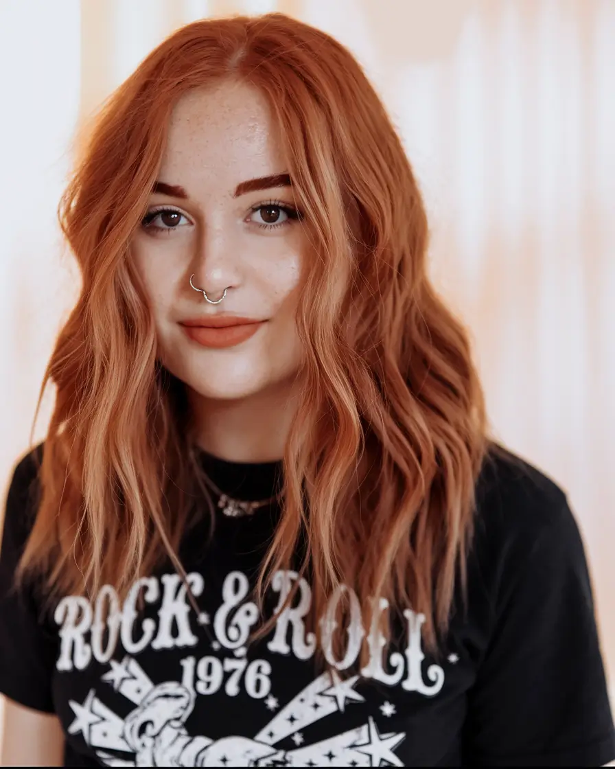 september hair color ideas + Muted Ginger with Effortless Texture