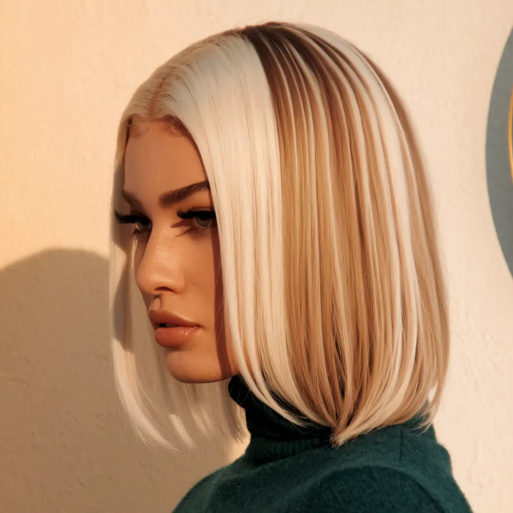 september blonde hair color + Dual-Tone Vanilla & Caramel Bob