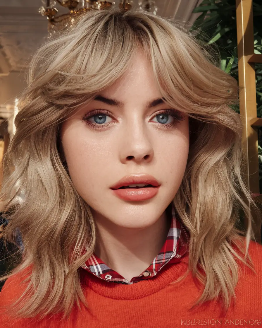 hair colors for september Feathered Blonde Layers with 70s Flair