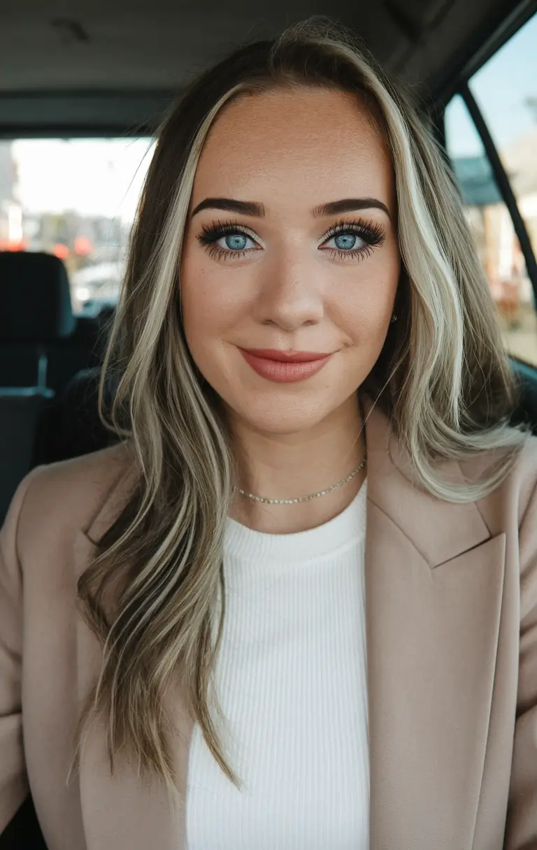 warm fall hair color blonde Blended Blonde with Face-Framing Highlights