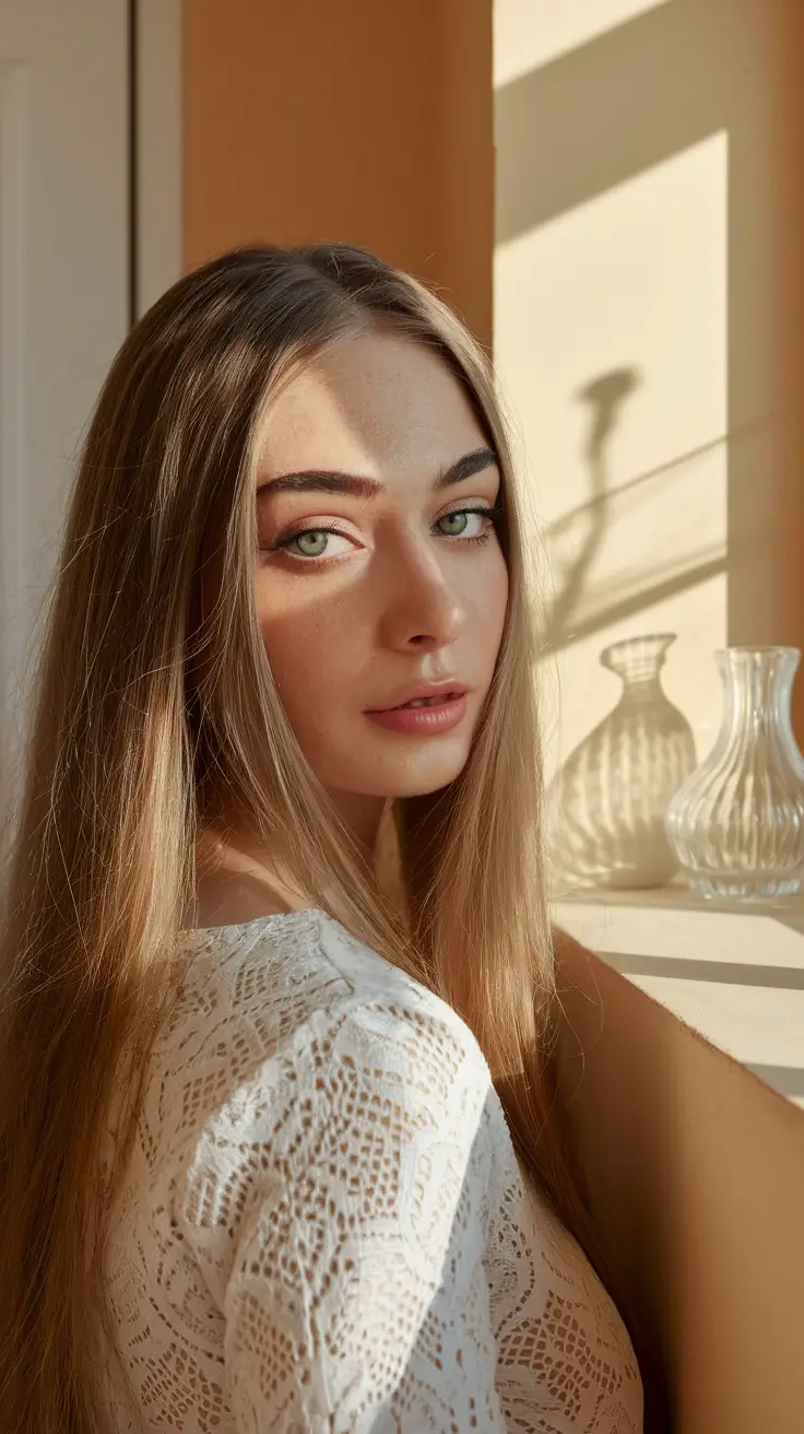 warm fall hair color light brown Golden Beige for Understated Fall Glam