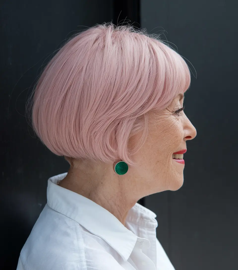 Fall haircuts for women over 60 Cotton Candy Bob With a Twist