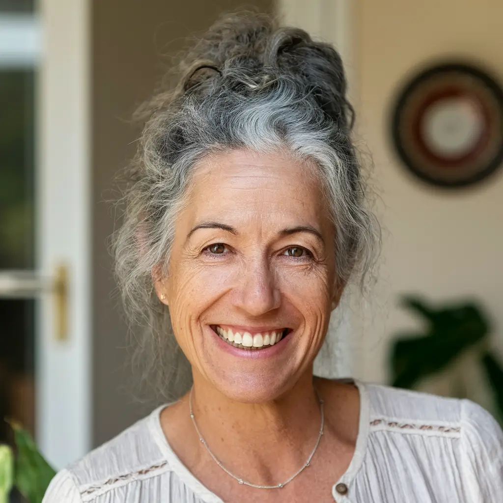 Fall haircuts for women over 60 Effortless Updo With Natural Texture