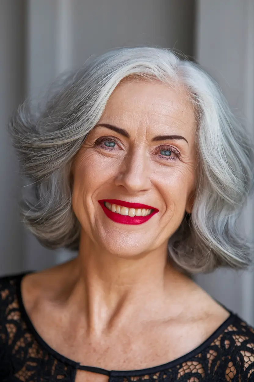 Fall haircuts for women over 60 Classic Lifted Bob With a Flowy Twist