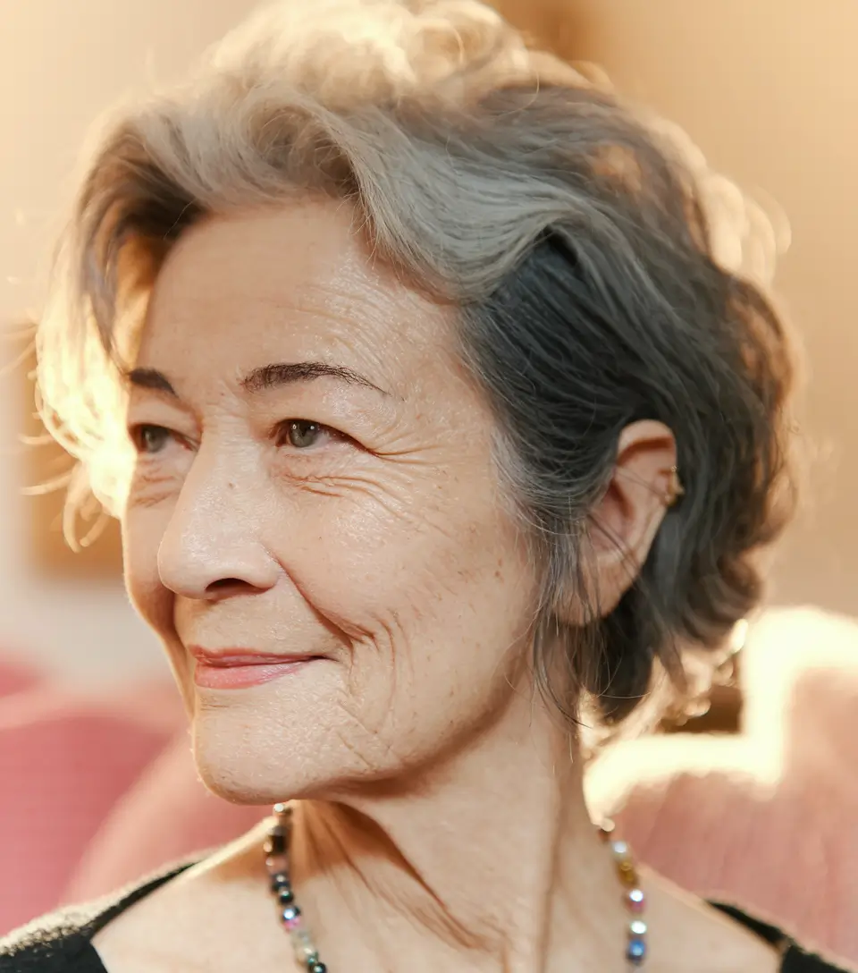 Fall haircuts for women over 60 Loose Layers With Natural Grey Grace