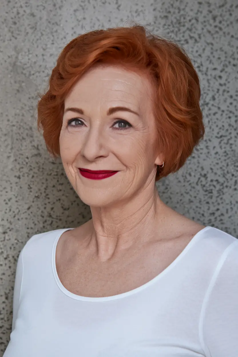 Fall haircuts for women over 60 Copper Layers With a Vintage Soft Bob Energy