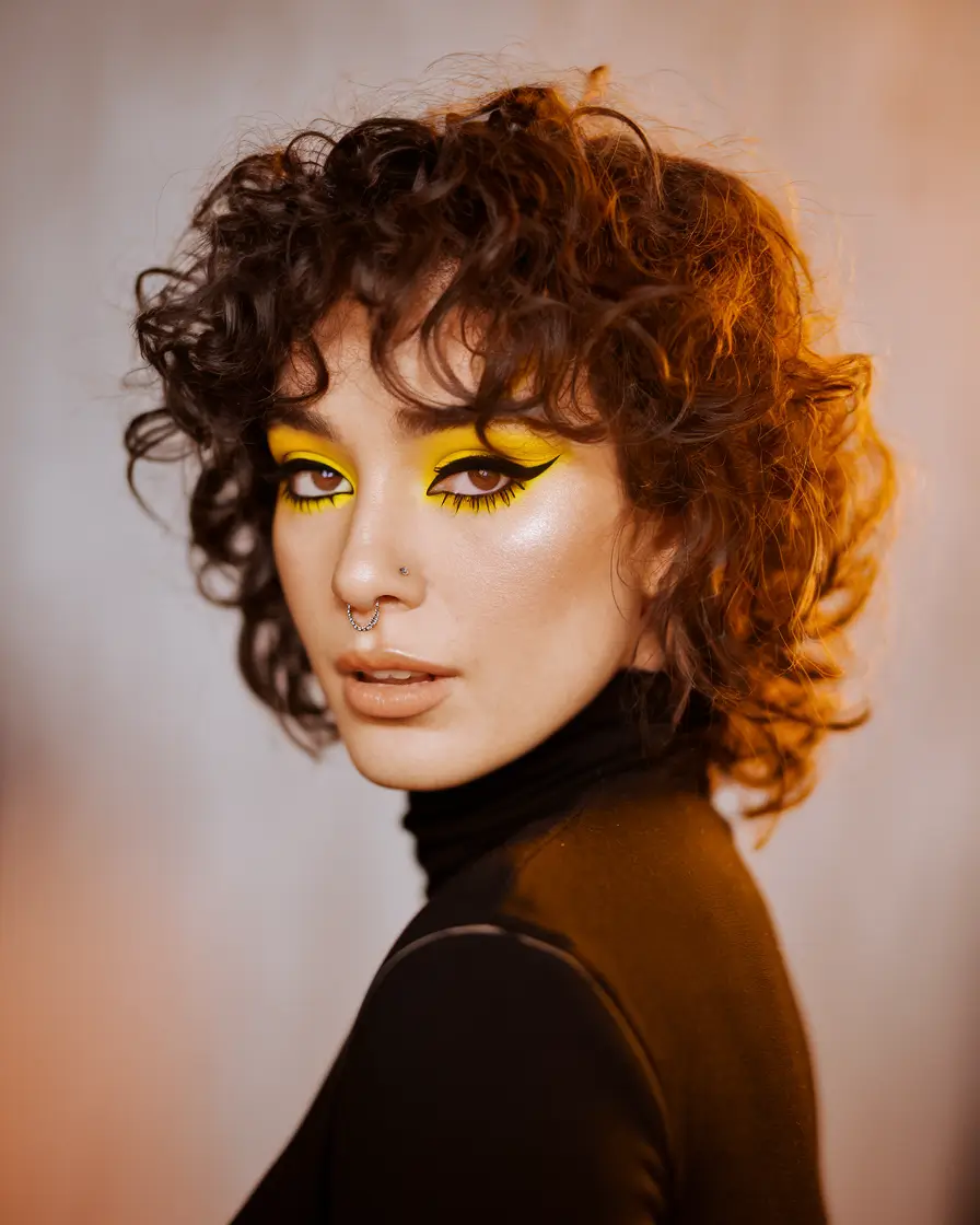 Modern hairstyle for Fall Hair 2025 Short Curly Confidence with an Edge