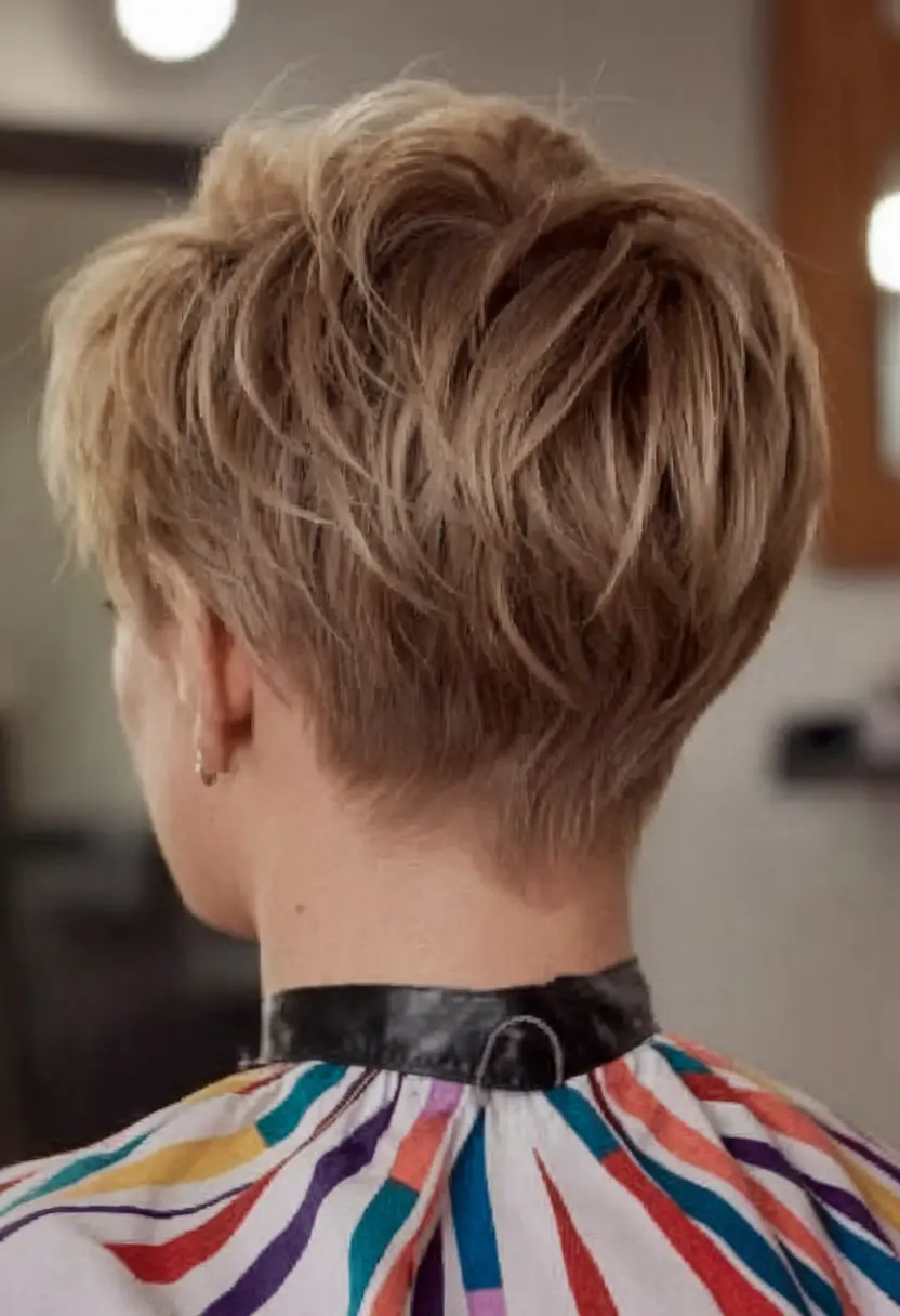 hair color ideas Stacked Pixie Layers with Nape Taper