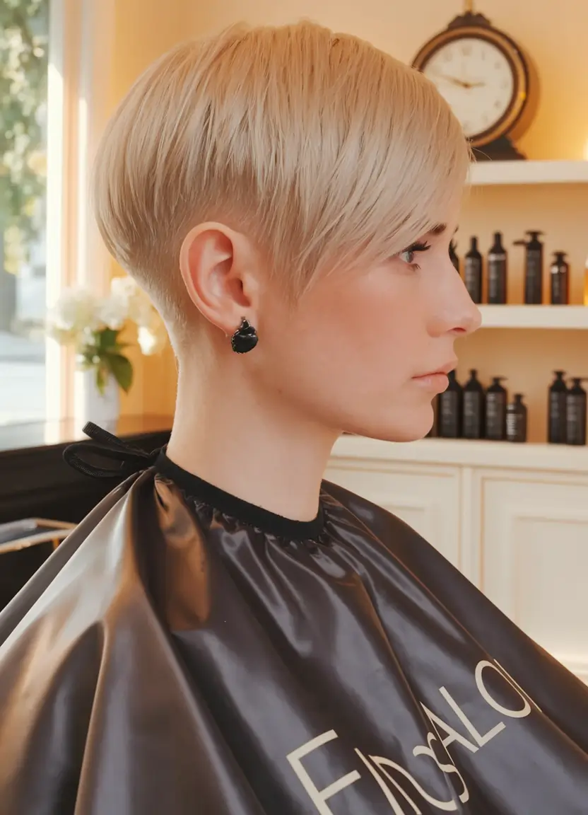 pixie haircut fall 2025 Ultra-Sleek Platinum Undercut Pixie