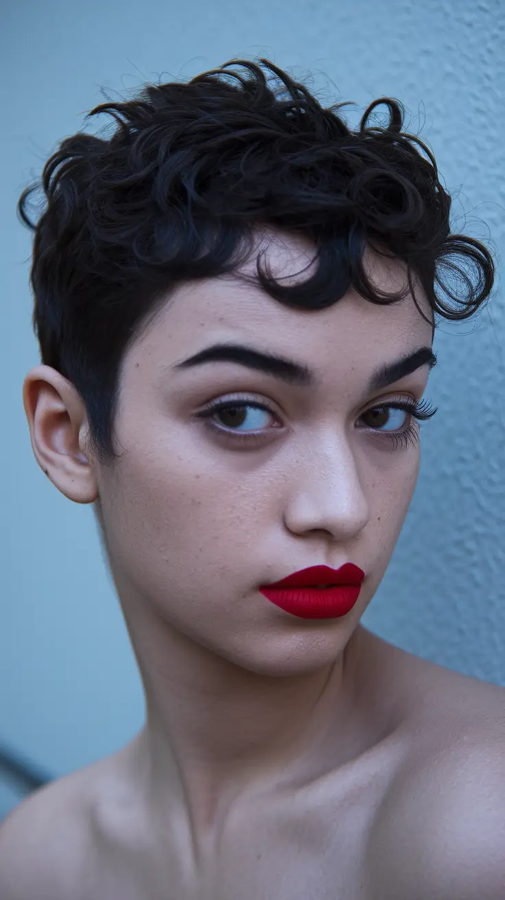 pixie haircut for fall Glossy Curl-Tipped Pixie for Bold Fall Glam