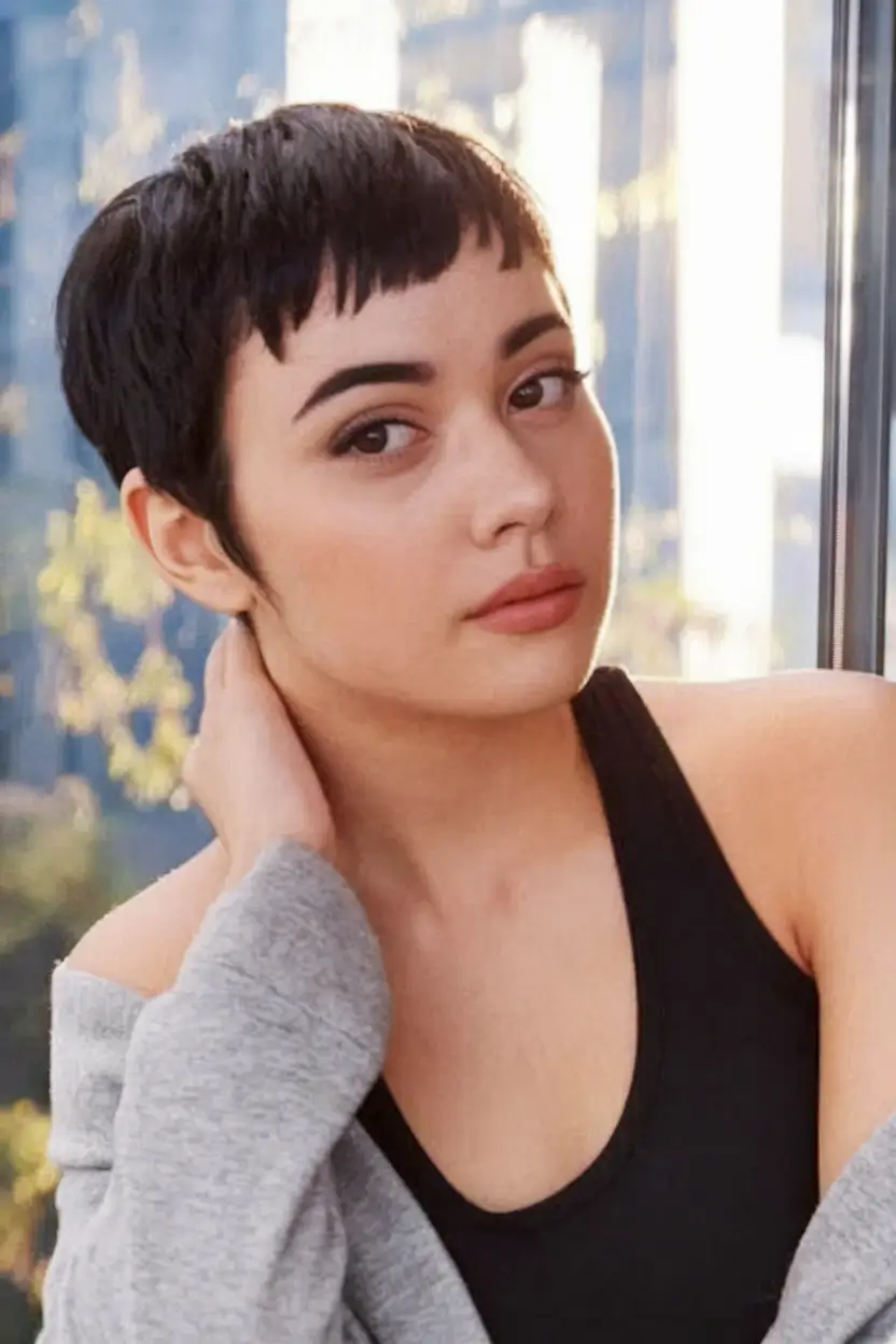 fall pixie haircut Sleek French-Inspired Micro Pixie