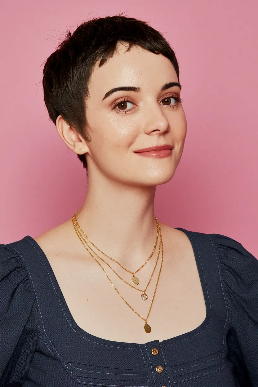 pixie haircut for black women fall colors Jet Black Cropped Pixie with Clean Lines