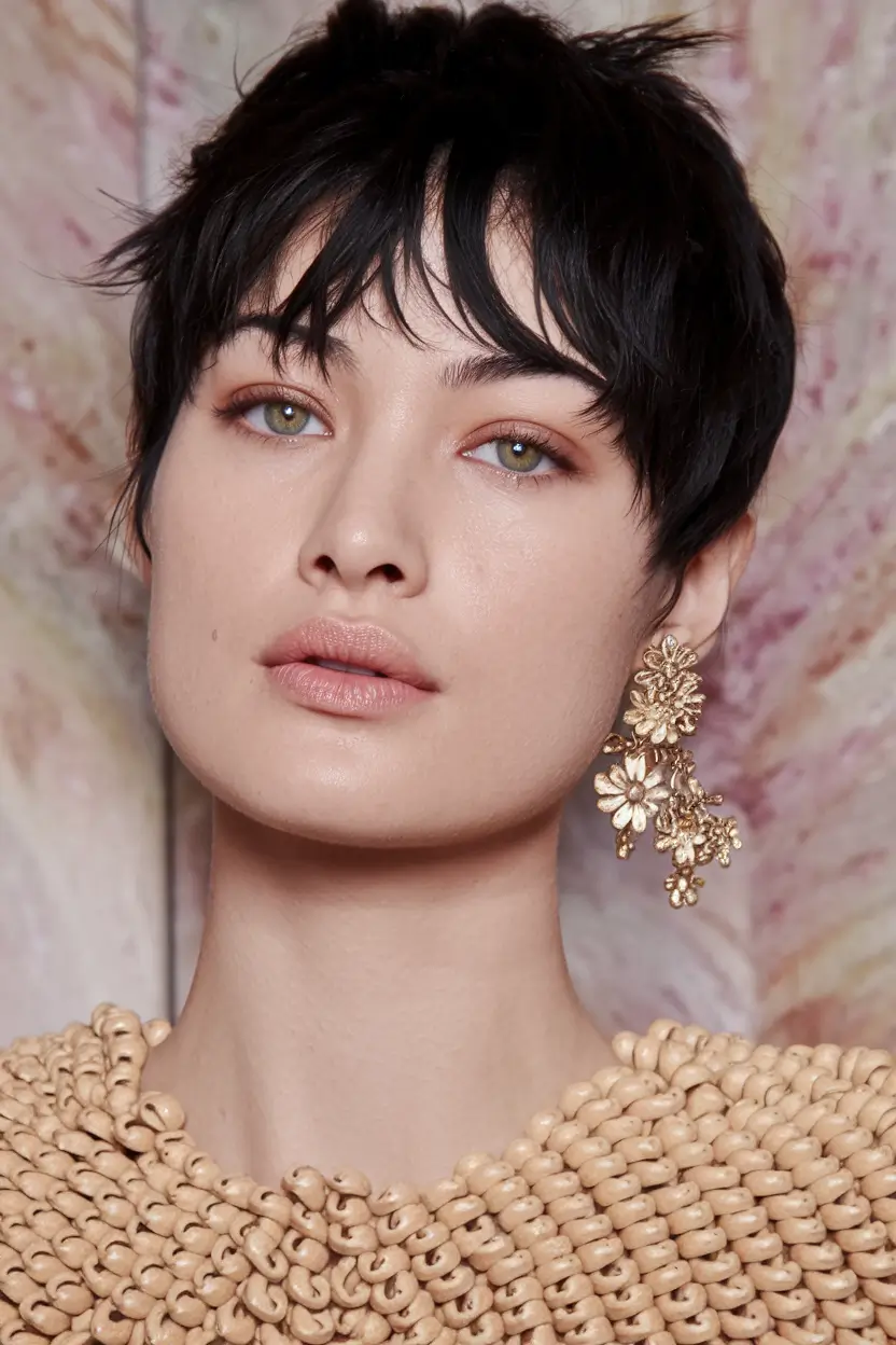 pixie haircut fall 2025 Textured Baby Bang Pixie with Volume
