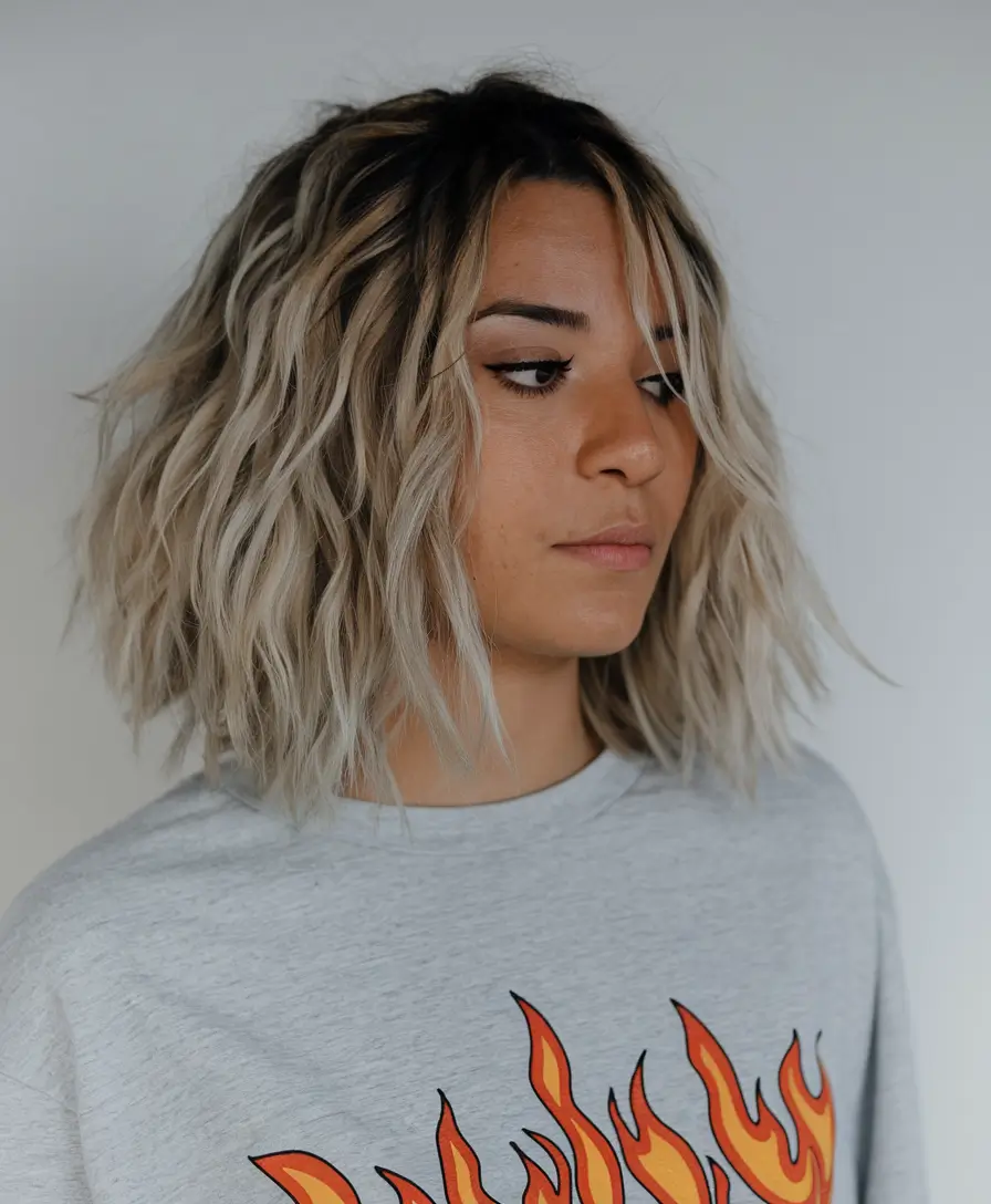 fall hair color for blondes ash+Textured Ash Blonde with Root Depth
