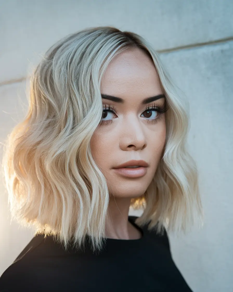 fall hair color for blondes red copper+Loose Wave Cool Blonde with Dimensional Part